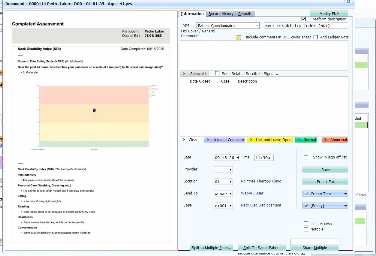Supporting screenshot 3 for CL-011 — PROMIS Integration
