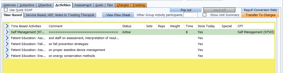 Supporting screenshot 2 for CL-018 — Activities Selection