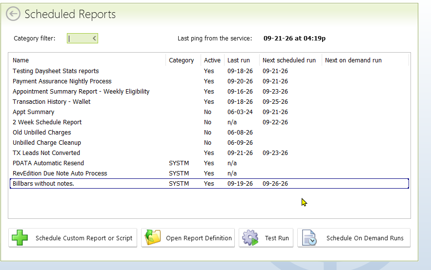 Supporting screenshot 2 for RCM-008 — BILLING REPORTING
